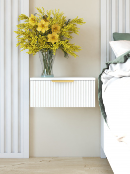 Тумба подвесная Вельвет 1 ящик (450х200х352) Графит/Белый софт 