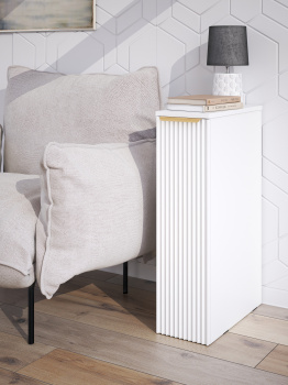 Тумба узкая Вельвет 2 полки (202х763х454) Графит/Белый софт