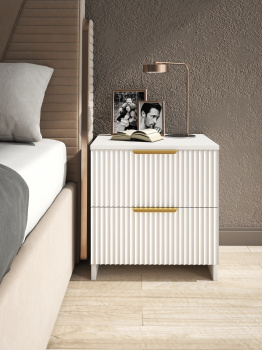 Тумба напольная Вельвет 2 ящика (450х483х372) Графит/Белый софт