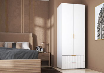 Шкаф Вельвет 802х2150х523 Белый/Белый Софт МДФ