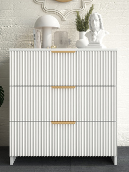 Комод Вельвет 3 ящика (722х753х372) Графит/Белый софт