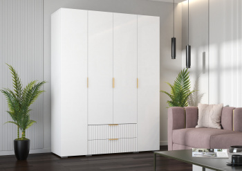 Шкаф Вельвет 1602х2150х523 Белый/Белый Софт МДФ