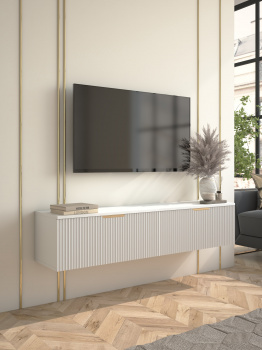 Тумба под ТВ Вельвет 2шт (1400х300х323) Графит/Белый софт