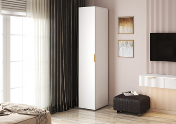 Пенал Вельвет 402х2150х523 Белый/Белый  Софт МДФ