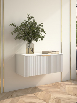 Тумба под ТВ Вельвет 1шт (700х300х323) Графит/Белый софт