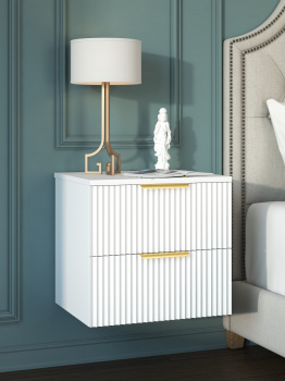 Тумба подвесная Вельвет 2 ящика (450х386х352) Графит/Белый софт