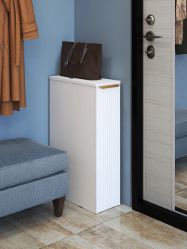 Тумба узкая Вельвет 3 полки (202х763х454) Графит/Белый софт 