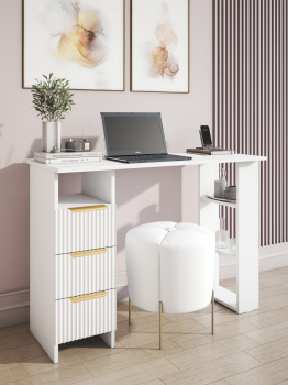 Стол письменный Вельвет (1055х753х458) Графит/Белый софт